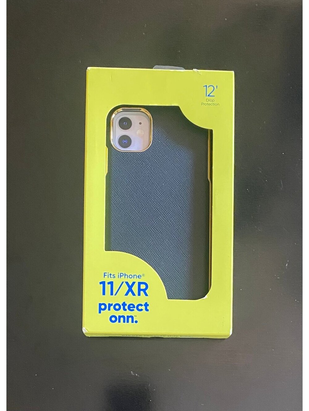 Onn Case for iPhone 11/11 XR Black with Gold Metallic Trim